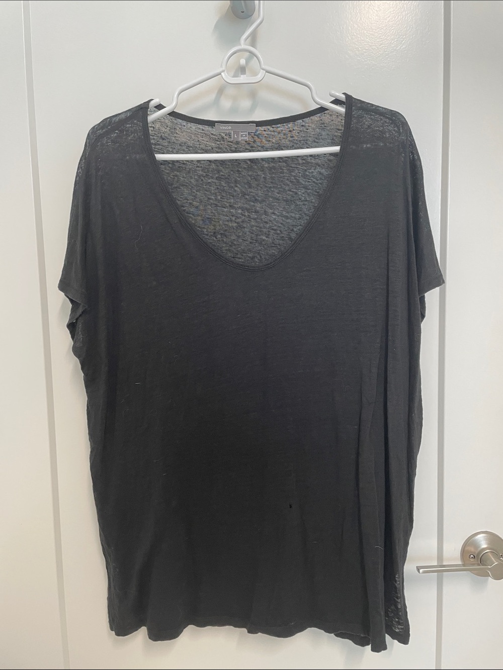 Vince Black Scoop Neck Short Sleeve Tee